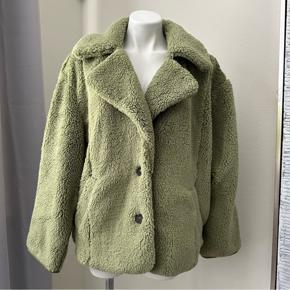 Free People Women’s Green Cozy Jacket Size L - Picture 6 of 17